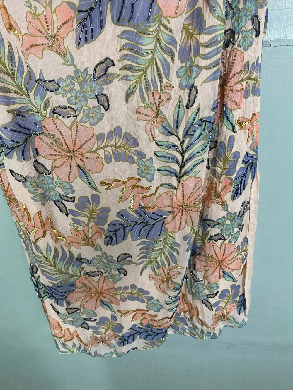 Free People Coconut‎ Grove Skirt Embellished Maxi Floral Medium